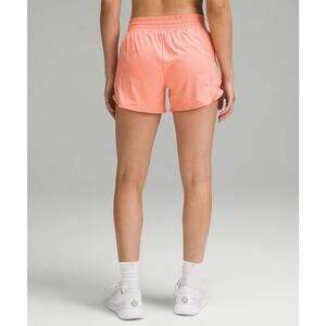 Lululemon Hotty Hot High-Rise Lined Short 4 Sunny Coral
